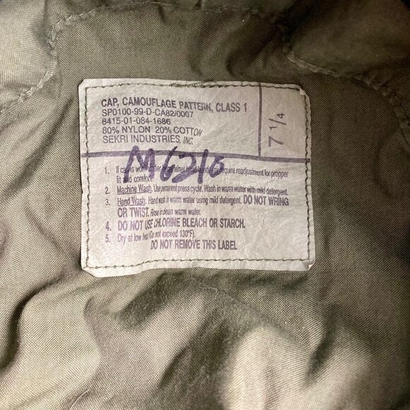 US Army Cap Camouflage Pattern Class 1 Hat 7-1/4 Woodland Winter Cold Weather - Picture 6 of 8